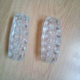 duo of small glass flower picks in very good condition 20th century