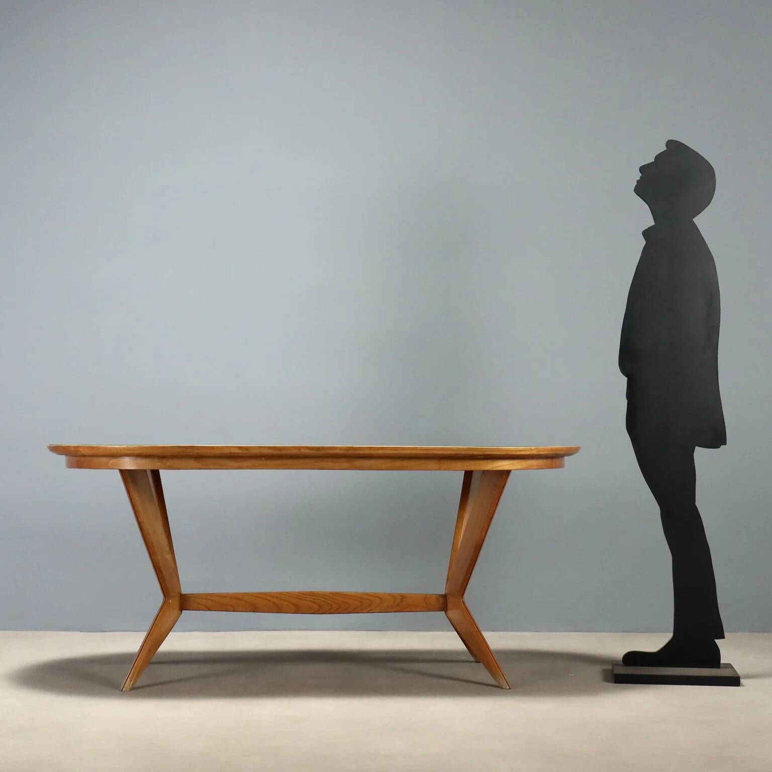 Table vintage des années 1960 avec plateau elliptique
