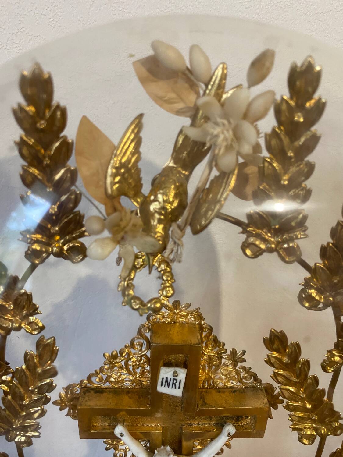 Crucifix under globe