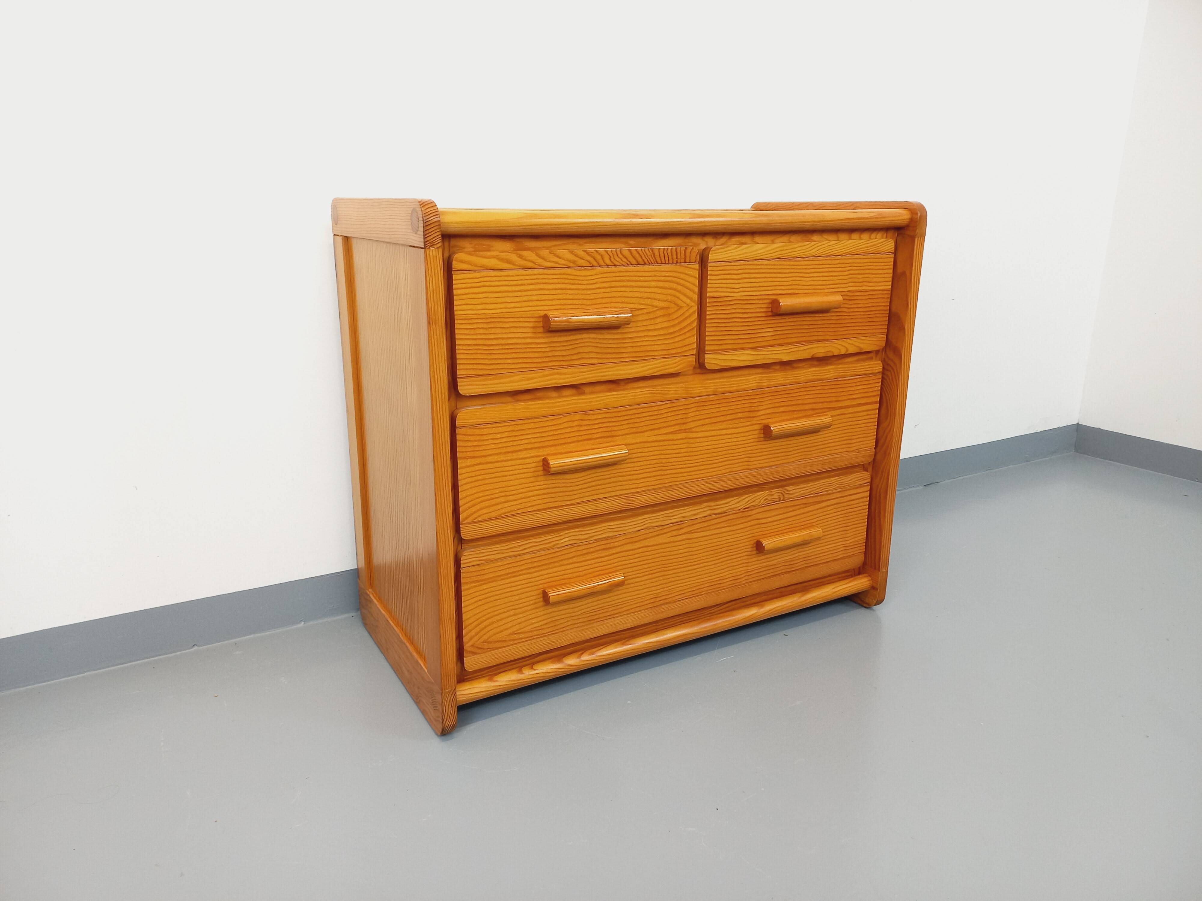 Commode en pin Gautier vintage des années 70 80