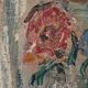 Modernist oil on canvas 'Flowers' by Branislava Modelska-Jovanovic