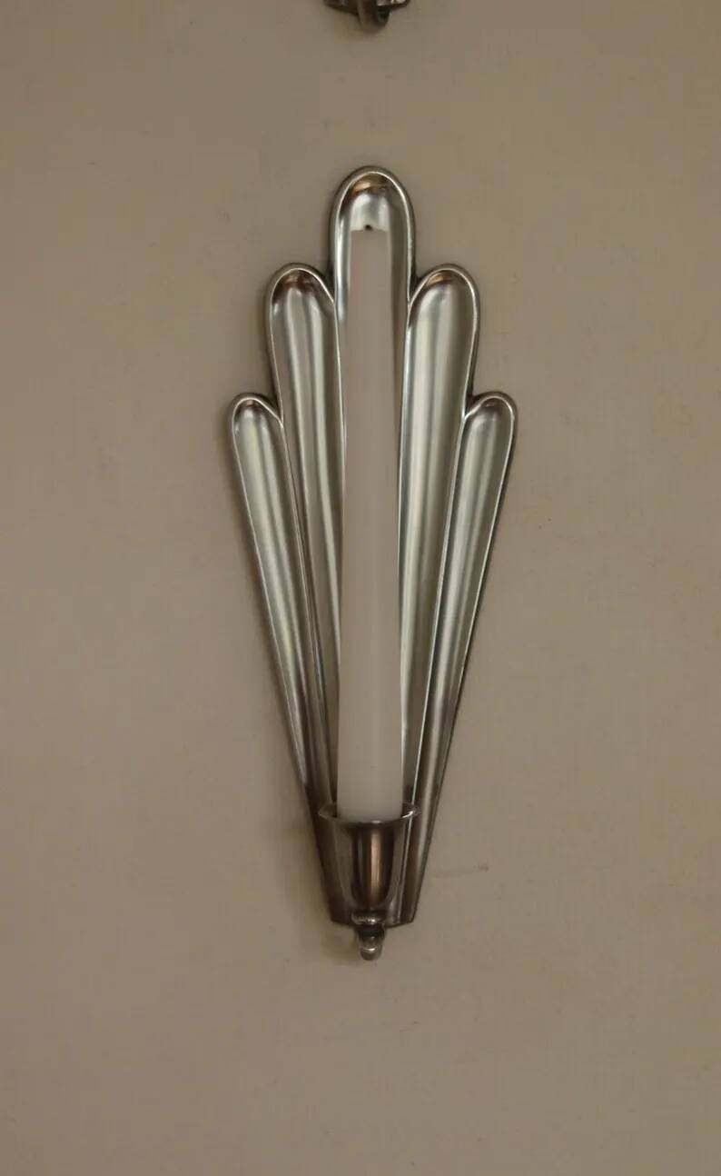 Pair of Swedish Pewter Wall Sconces, 1930s, by C.G. Hallberg, Stockholm