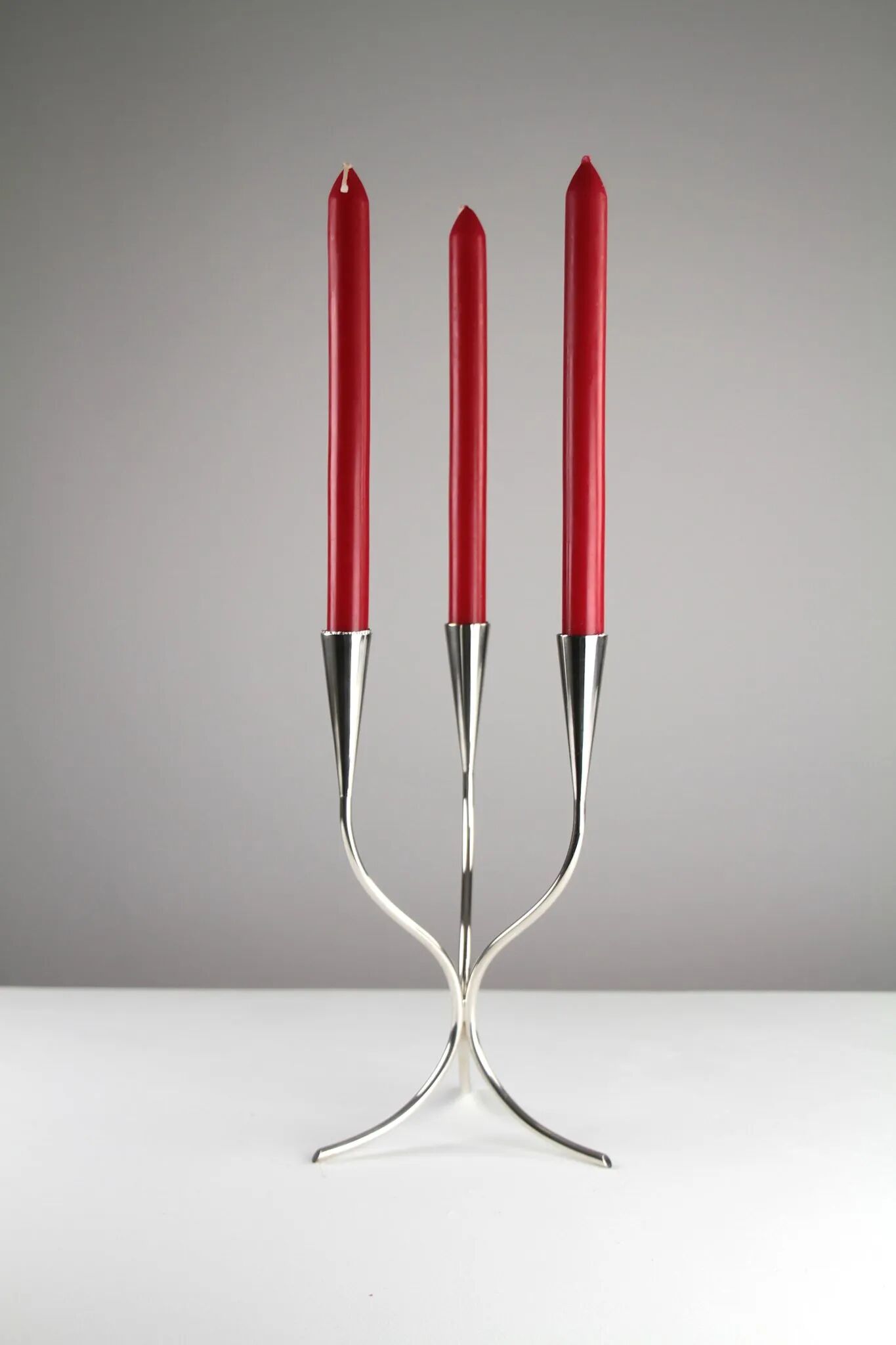 Silver-plated candelabra by Gunnar Ander for Ystad-Metall, Sweden 1960s