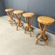 Mid century brutalist bar stools, 1960s - set of 4