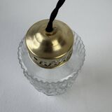 Paire d’anciennes suspensions en verre vintage