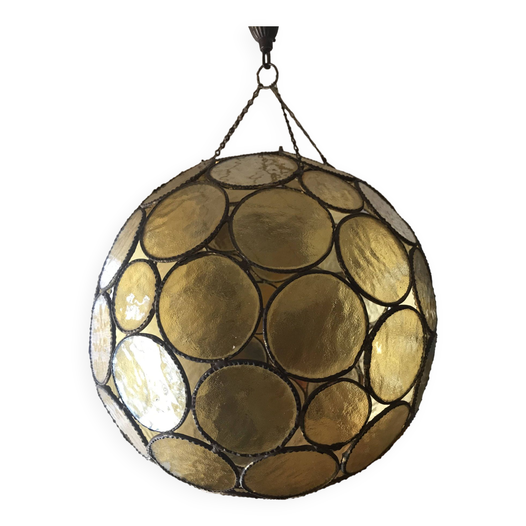 Vintage glass ball pendant light