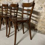 Set of 6 stamped Baumann chairs – bent wood – bistro style