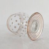 Ensemble de 5 petits verres pois en émail blanc