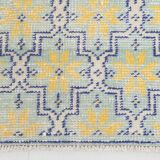 2x10 Blue & Yellow Vintage Runner Rug 73x328Cm