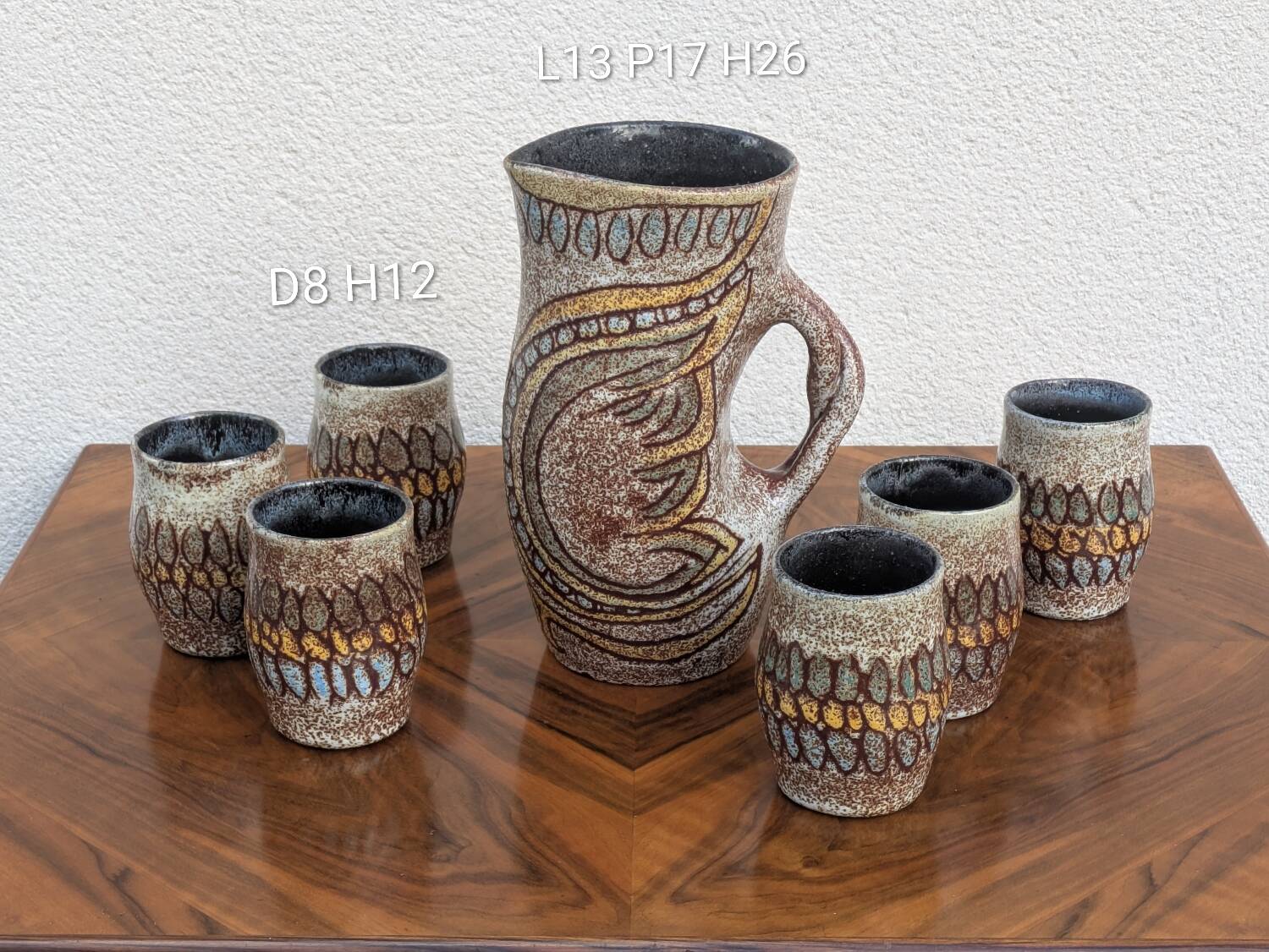 Vintage Accolay ceramic orangeade set, 1960s