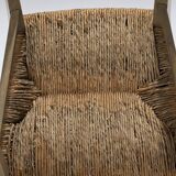 Pair of straw chairs, geneviève pons, 1950s