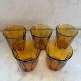 Set of 5 Vereco amber glasses