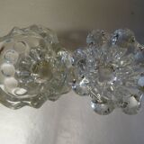 Set of 2 glass candle holders