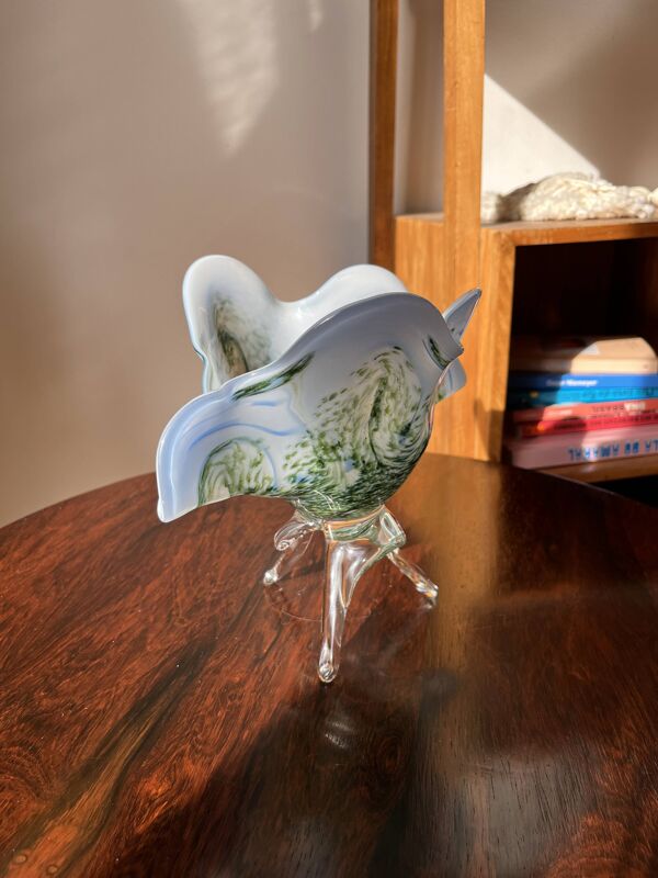 Coupe sur pieds verre de Murano rare