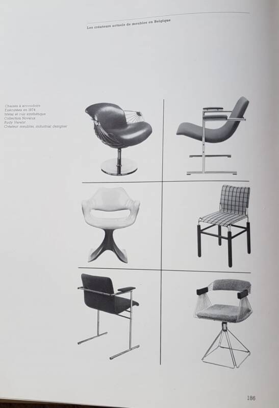 Rudi verelst "oslo" for novalux, series of 4 chromed metal armchairs, c