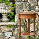 Small side table in precious wood marquetry in the Louis XV style.