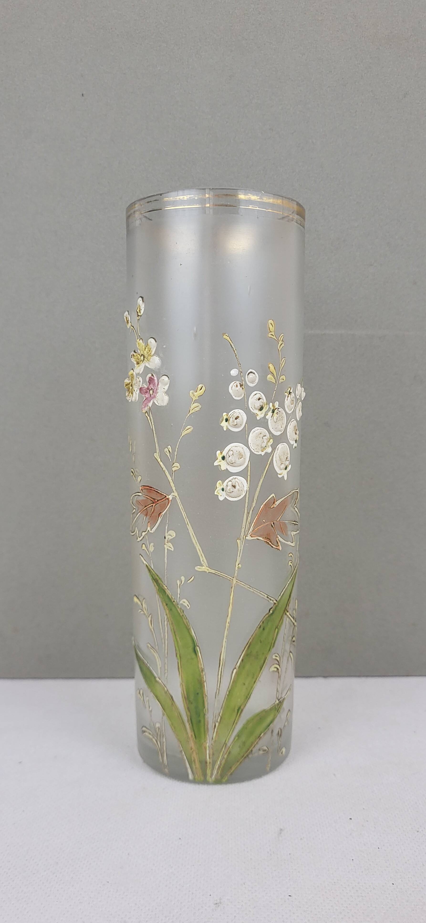 Enameled glass vase 1900