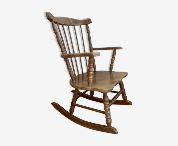 Antique rocking chair for children in beech