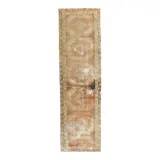 3'6x12'6 Orange Brown Vintage Turkish Hand-Knotted Runner Rug 110x385