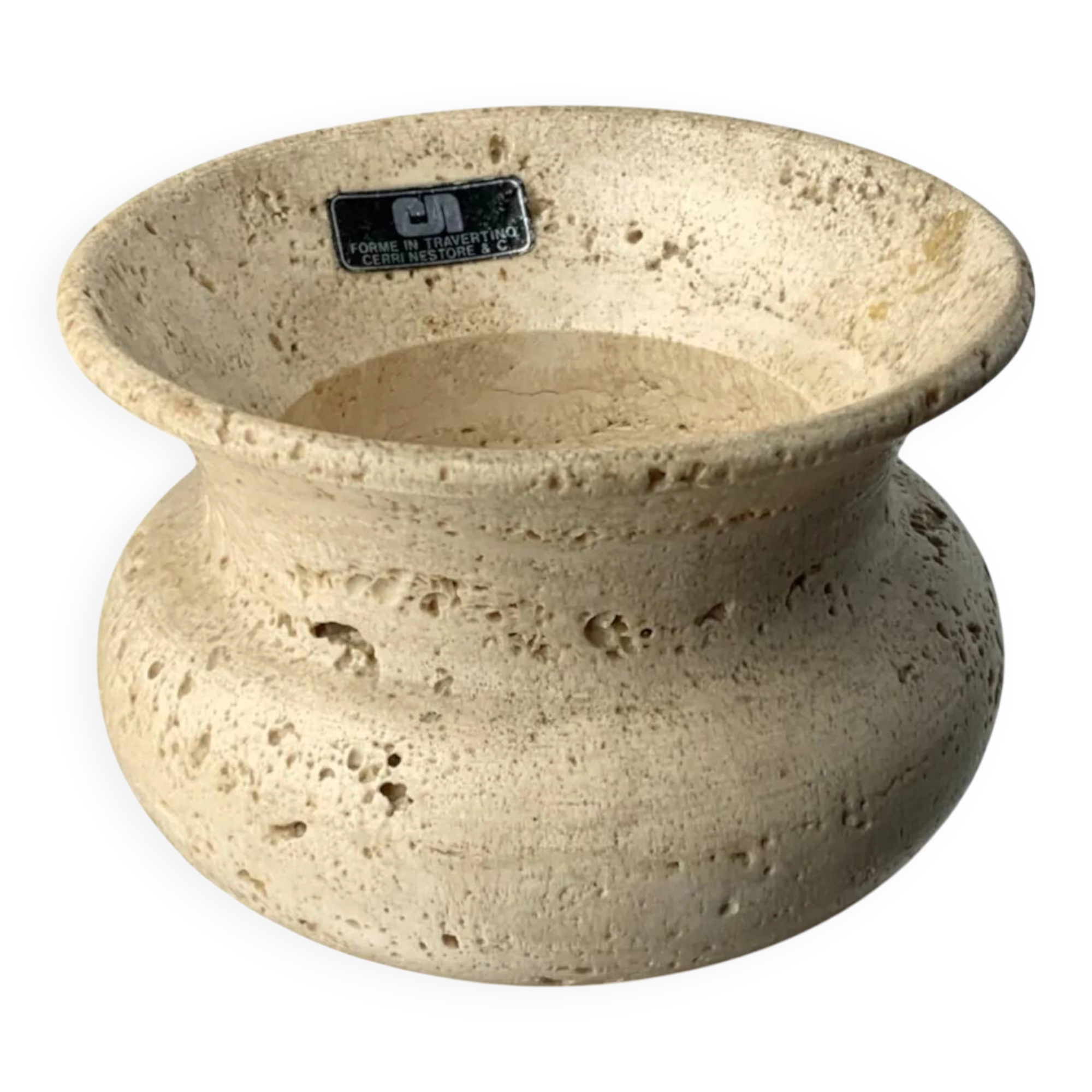 Brutalist bowl by Fratelli Mannelli, travertine, Italy, 1970s