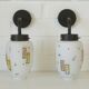 Pair of Unique Vintage Redesign Wall Lamps Glass Lights from Italy 1960's