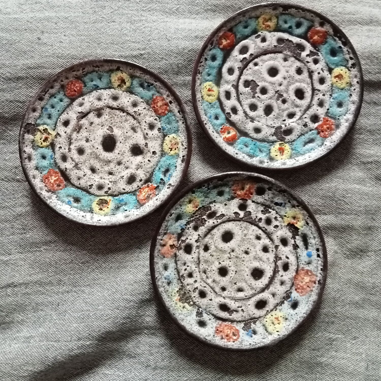 Vallauris ceramic saucers