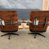 Vitra Eames Lounge Chair XL + Ottoman, Black leather & Santos Rosewood