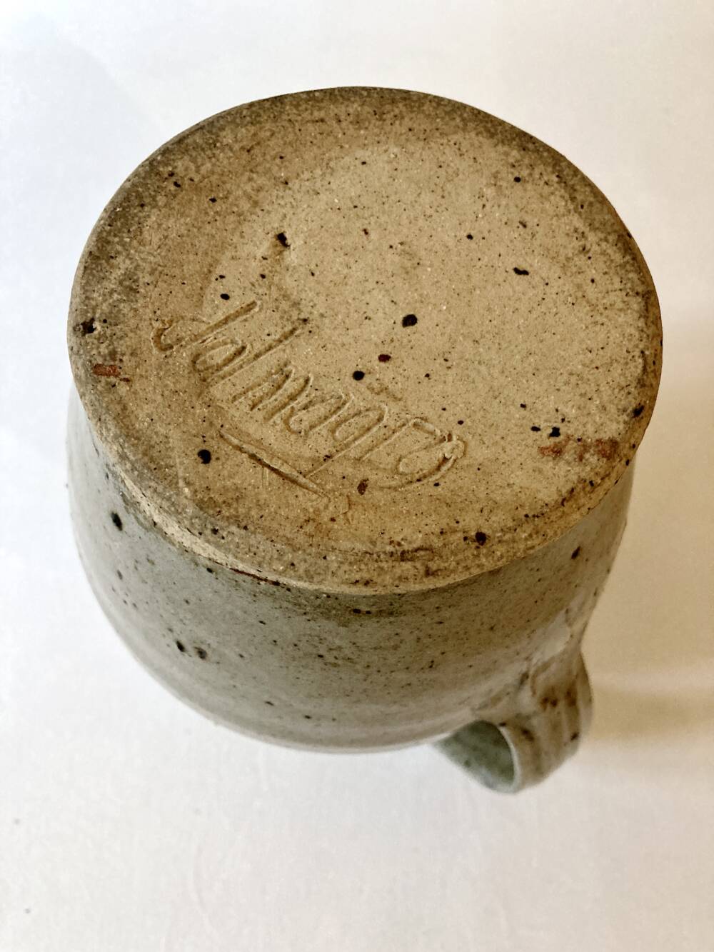 Grey-beige pyrite stone jug