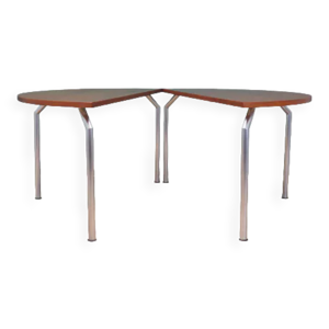 Table demi-ronde en teck,