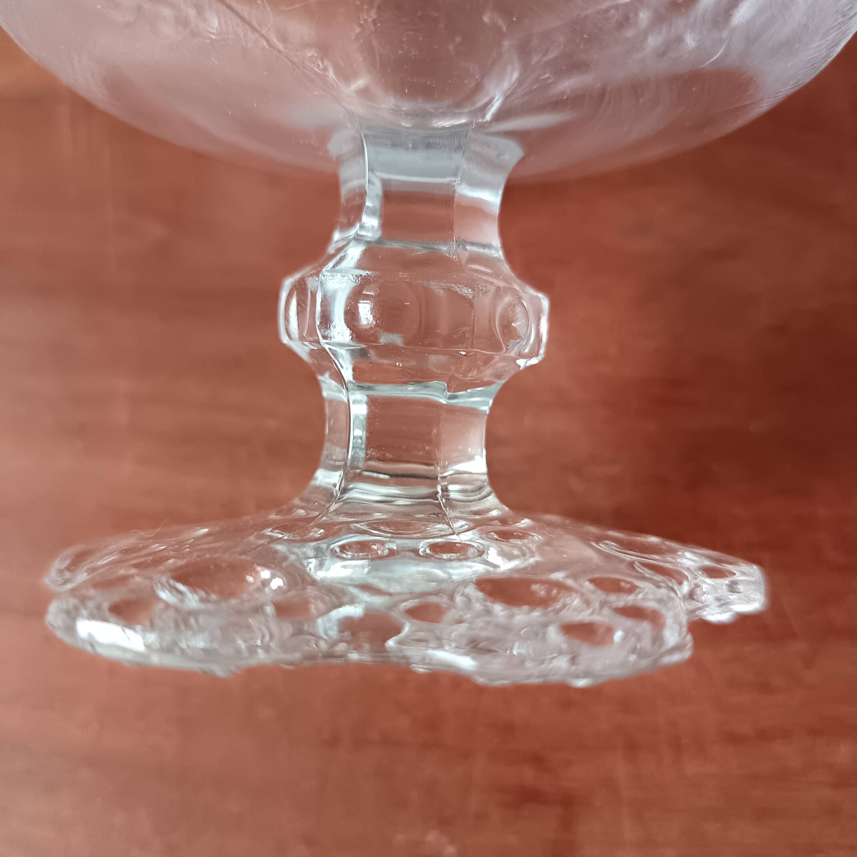 5 vintage footed cups for ice cream cocktails