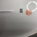 Very large oval Christmas dish in Limoges porcelain white and gold 43cm