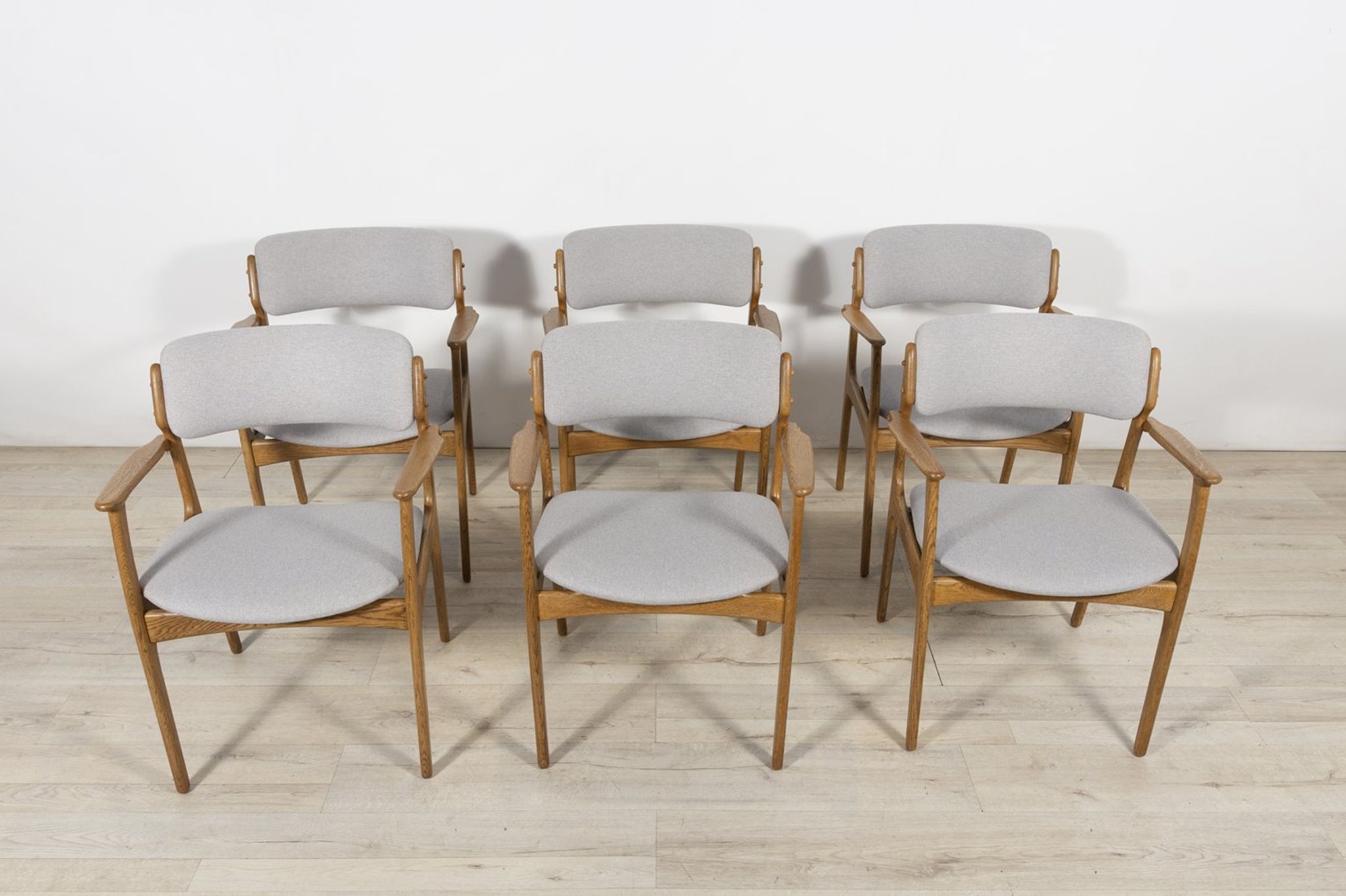 Oak Model 49 Dining Chairs by Erik Buch for Odense Maskinsnedkeri / O.D. Møbler, 1960s, Set of 6