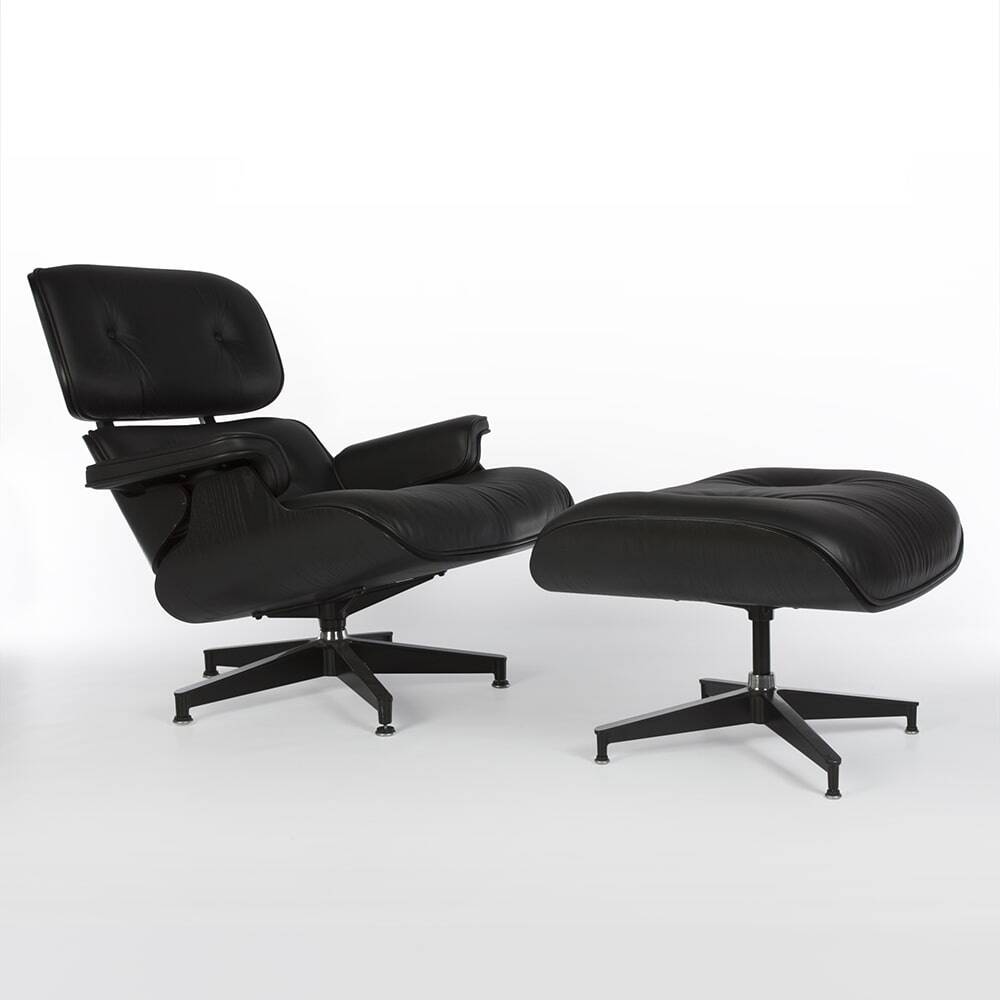 Special Edition All Black Herman Miller Eames Lounge Chair & Ottoman