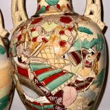 Pair of large Japanese Satsuma vases 62cm