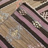 3x10 Purple & Green Modern Kilim Runner Rug, 90x315Cm