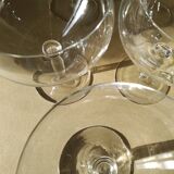 Set of 7 large crystal glasses for wine or cocktail tasting