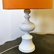 Midcentury Ceramic Danish Table lamp with Orange Shade, 1970s. Denmark