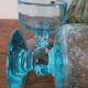 Coupes bleu en verre bullé