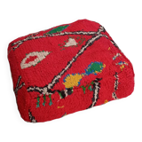 Handmade Berber pouf in wool 60 X 60 X 20 CM