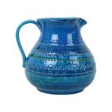 Aldo Londi Bitossi Vase Oreille Vase Cruche Rimini Bleu Poterie Italie Années 60