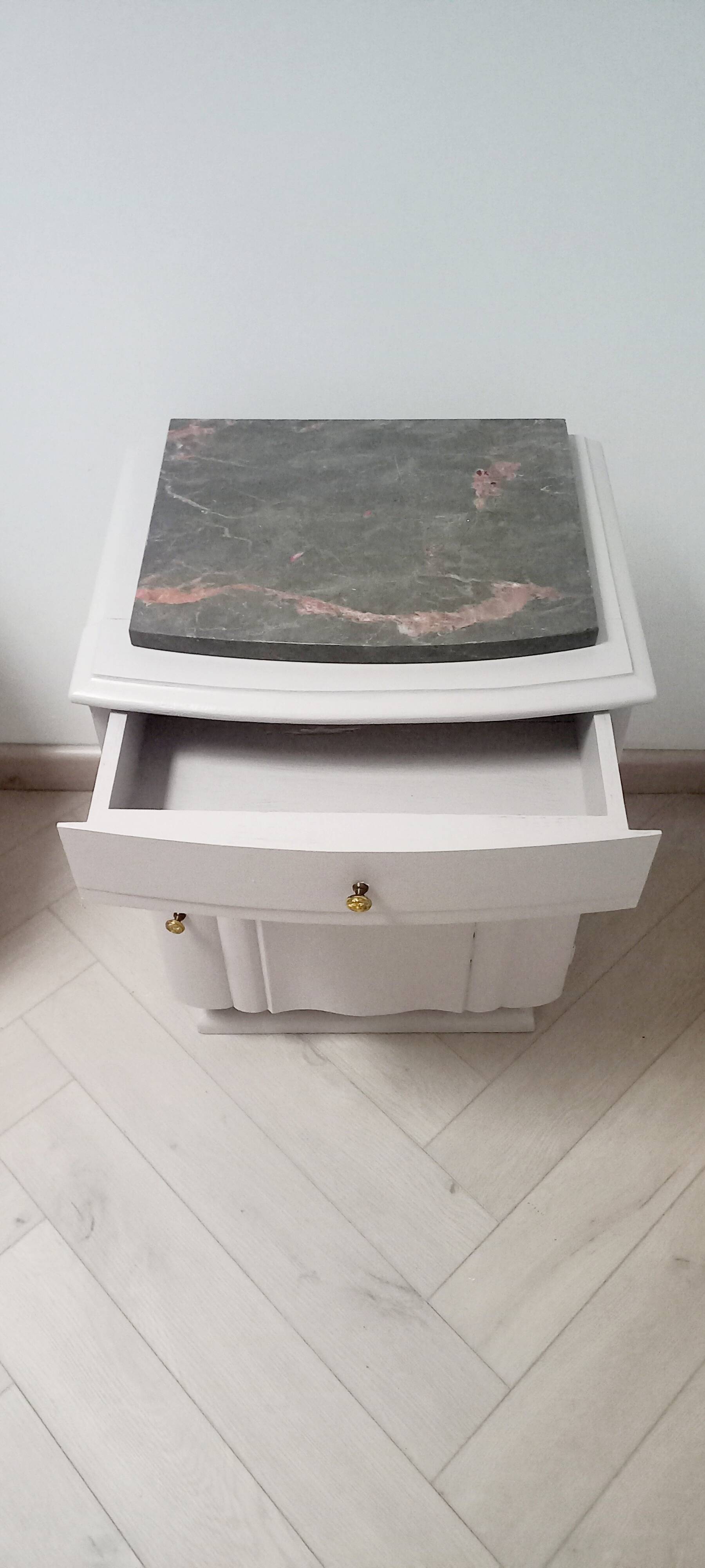 Art Deco bedside table with marble