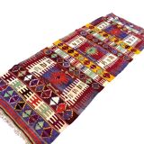 Geometric Handwoven Neutral Kilim Runner