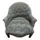 Fauteuil crapaud Napoléon III en velours léopard