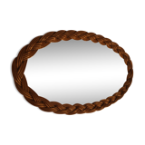 Miroir ovale rotin tressé 44x24cm