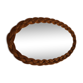 Miroir ovale rotin tressé 44x24cm