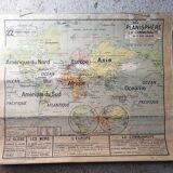 Old map Vidal Lablache 22 Community planisphere - 1950