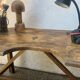Old workshop desk made of solid wood