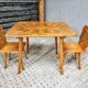 Vintage children's table set beech wood 60s