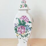 Vase décor fleurs peints à la main