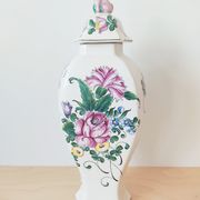 Vase décor fleurs peints à la main